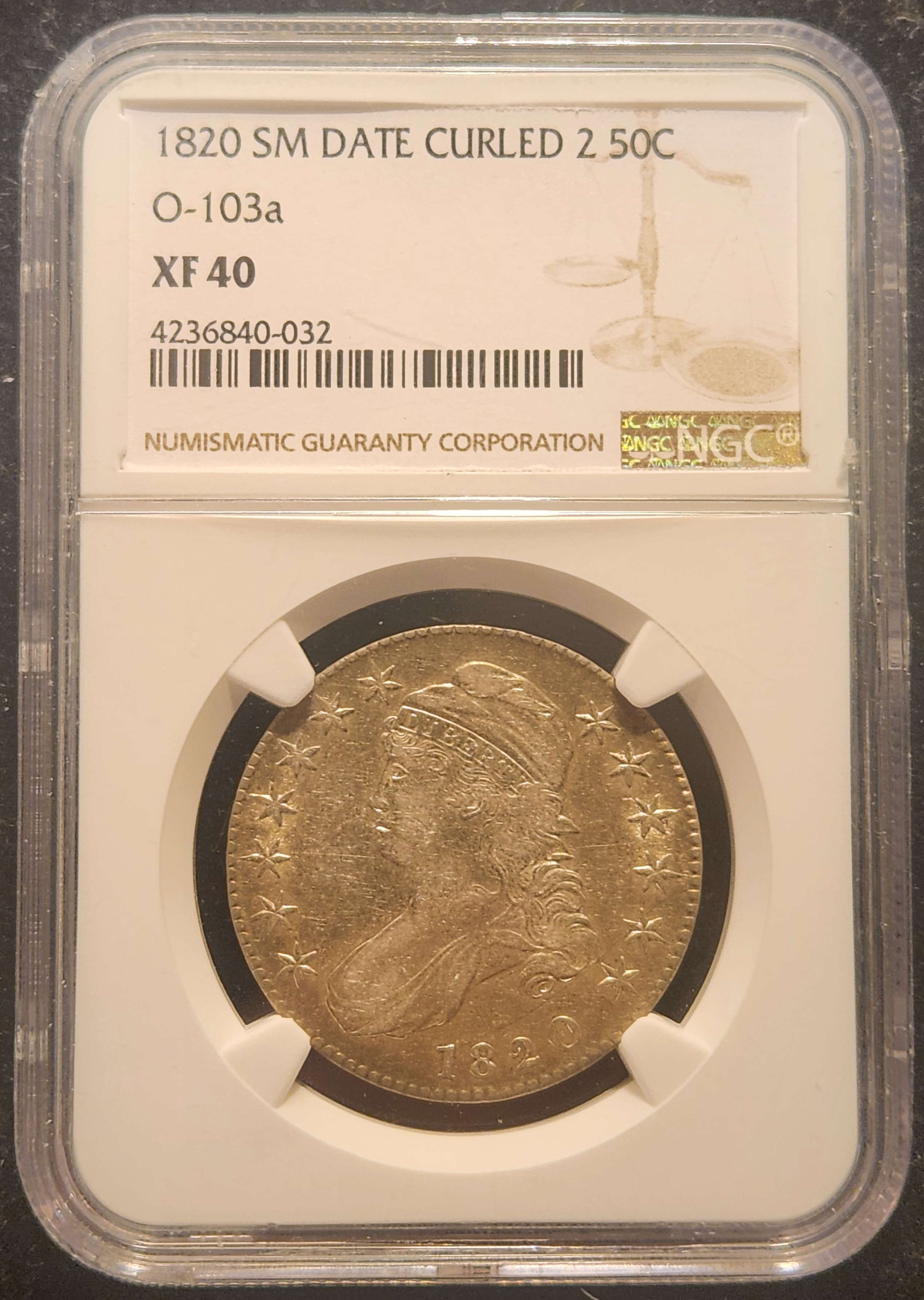 1820 Capped Bust (Lettered Edge) Half Dollar