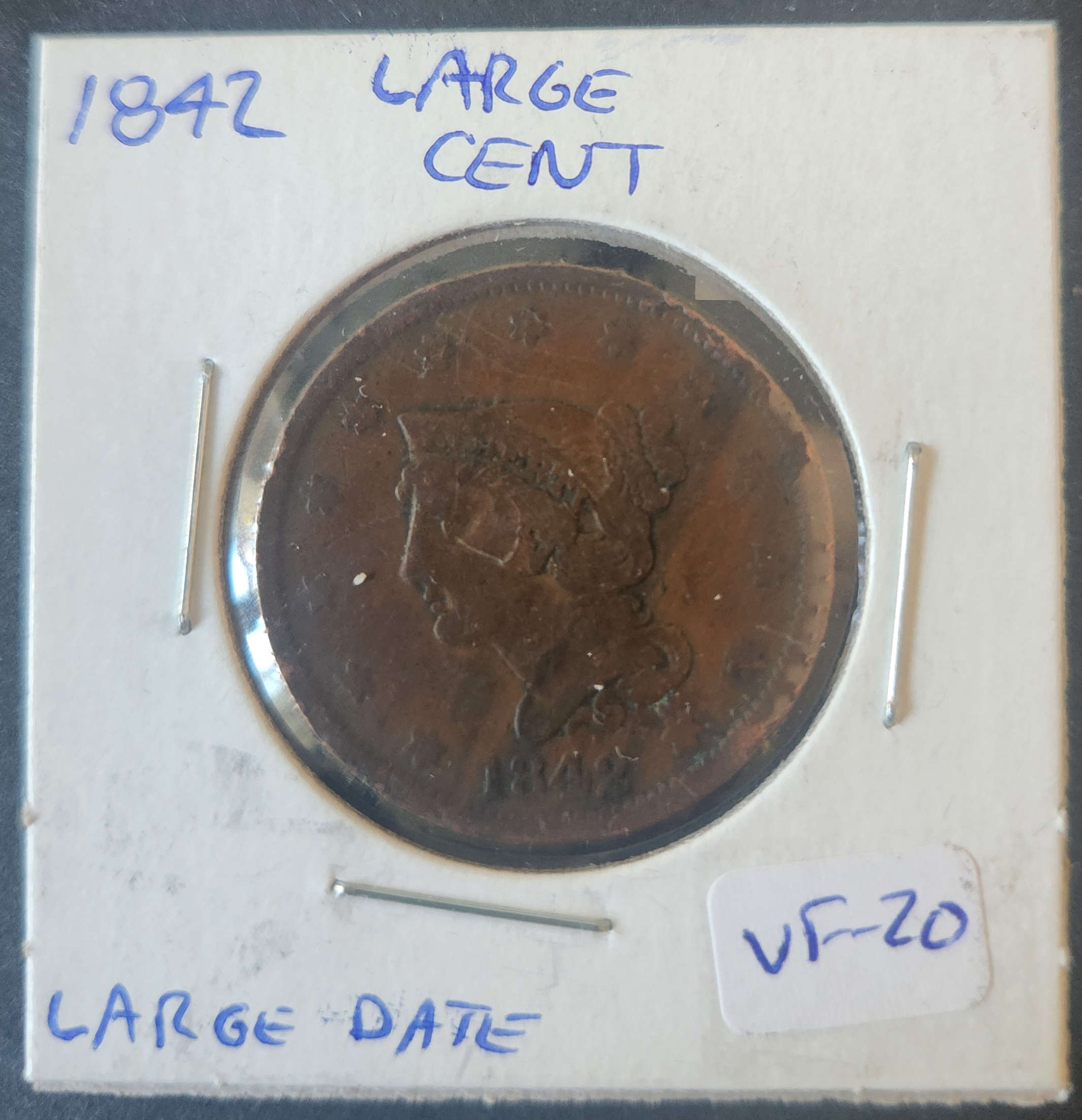 1842 Braided Hair Large Cent